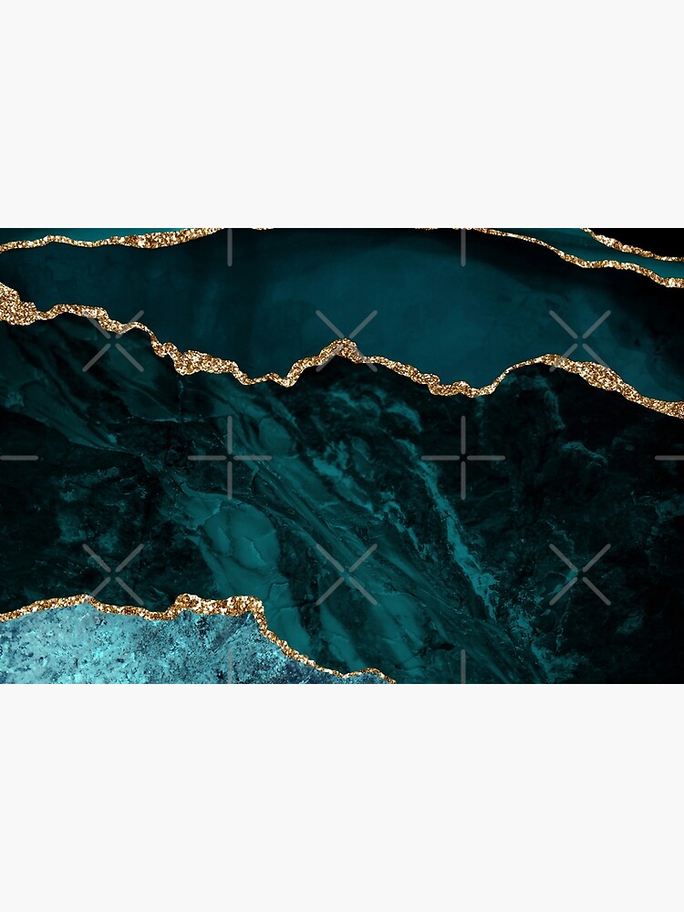 Amazing Blue and Teal Faux Malachite Marble by MysticMarble