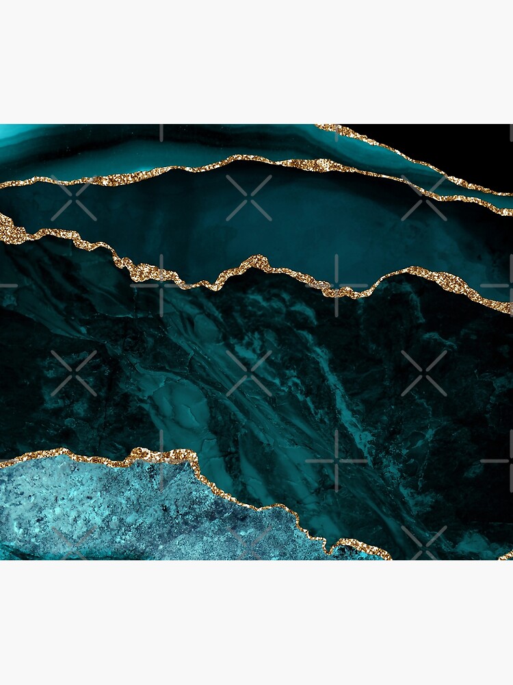 Amazing Blue and Teal Faux Malachite Marble by MysticMarble