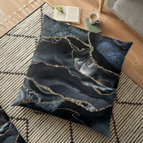 Night Masculine Marble Landscapes Floor Pillow