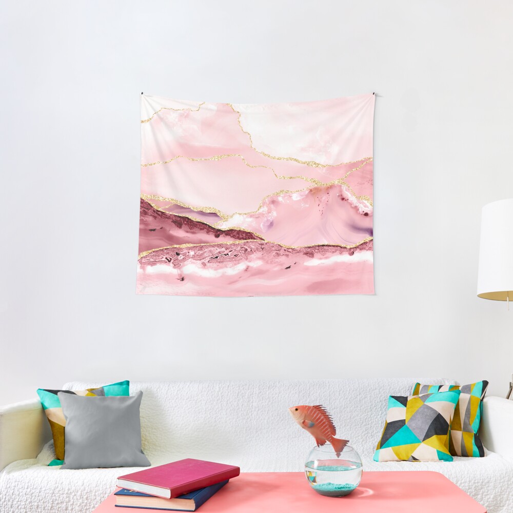 Beautiful Mermaid Marble With Gold Glitter veins Tapestry