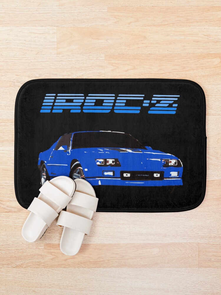 "1980's Chevrolet Camaro Blue IROCZ " Bath Mat by FromThe8Tees Redbubble