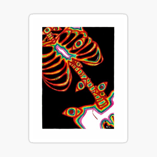 Rainbow Skeleton Torso With Eyes Sticker