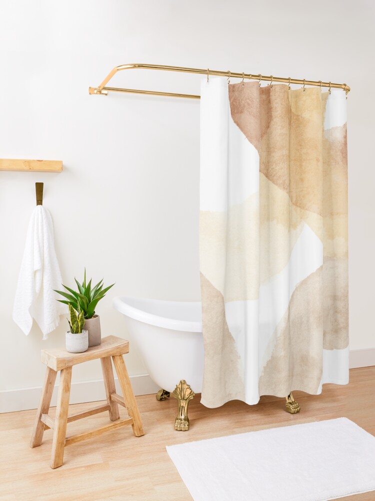 Disover Abstract Neutral watercolor circles | Shower Curtain