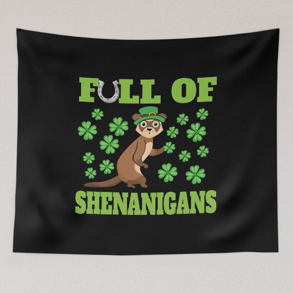Item preview, St Patricks Day Ferret Shenanigans Leprechaun Shamrock Gift designed and sold by 2blackcherries.