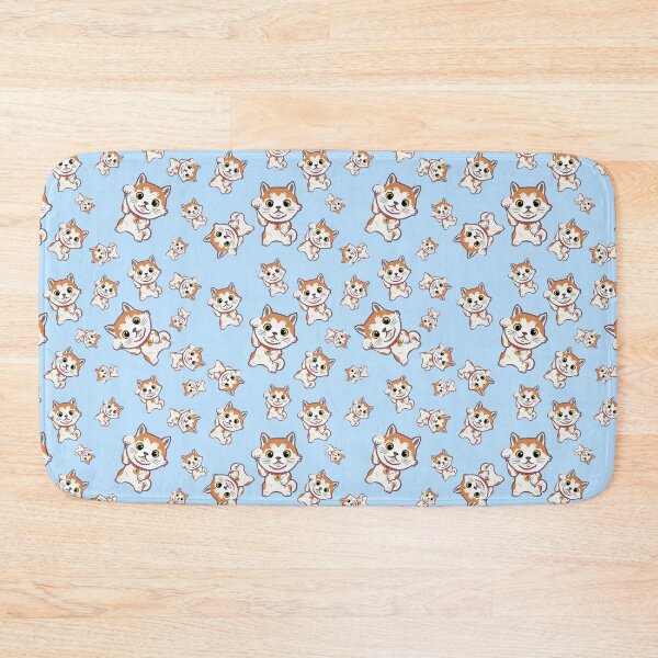 Item preview, kawaii japanese shiba inu puppy dog illustration on blue color designed and sold by AKIBATTIRE.