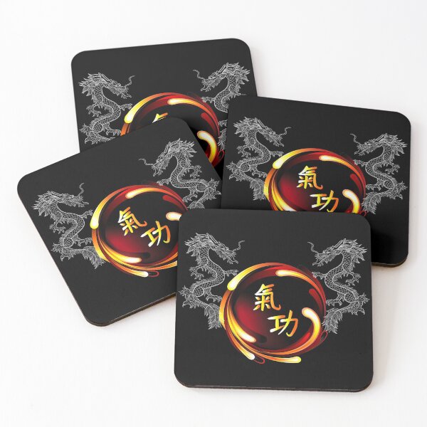 Item preview, Qigong Chinese characters white dragons designed and sold by OmmeDesigns.