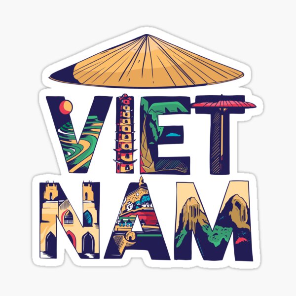 Vacances souvenirs au Vietnam du Sud-Est asiatique en cadeau paradisiaque Sticker