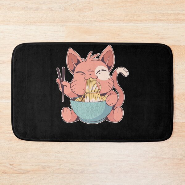 Item preview, Cute cat eats Japanese ramen noodle kitten designed and sold by AaaleXX.