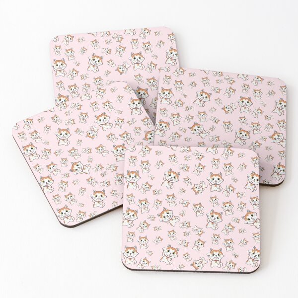 Item preview, kawaii japanese dog breeds shiba illustration on pink color designed and sold by AKIBATTIRE.