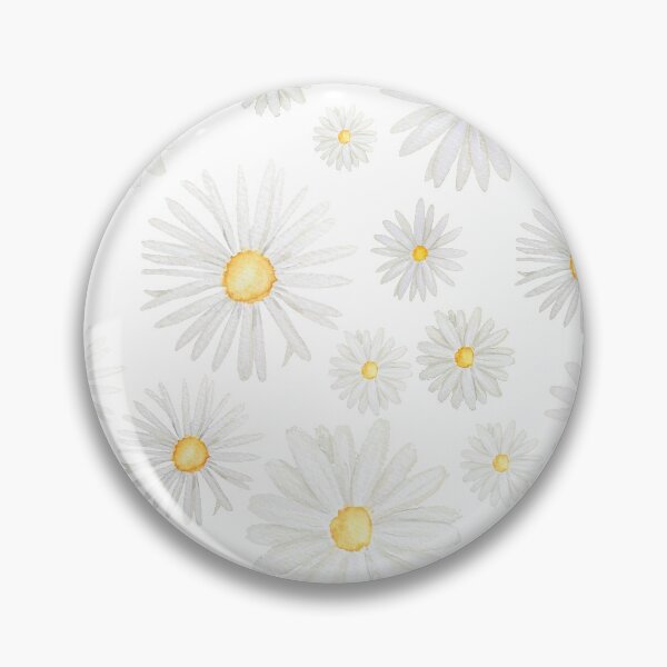 Item preview, hand painted white daisies pattern watercolor  designed and sold by ColorandColor.