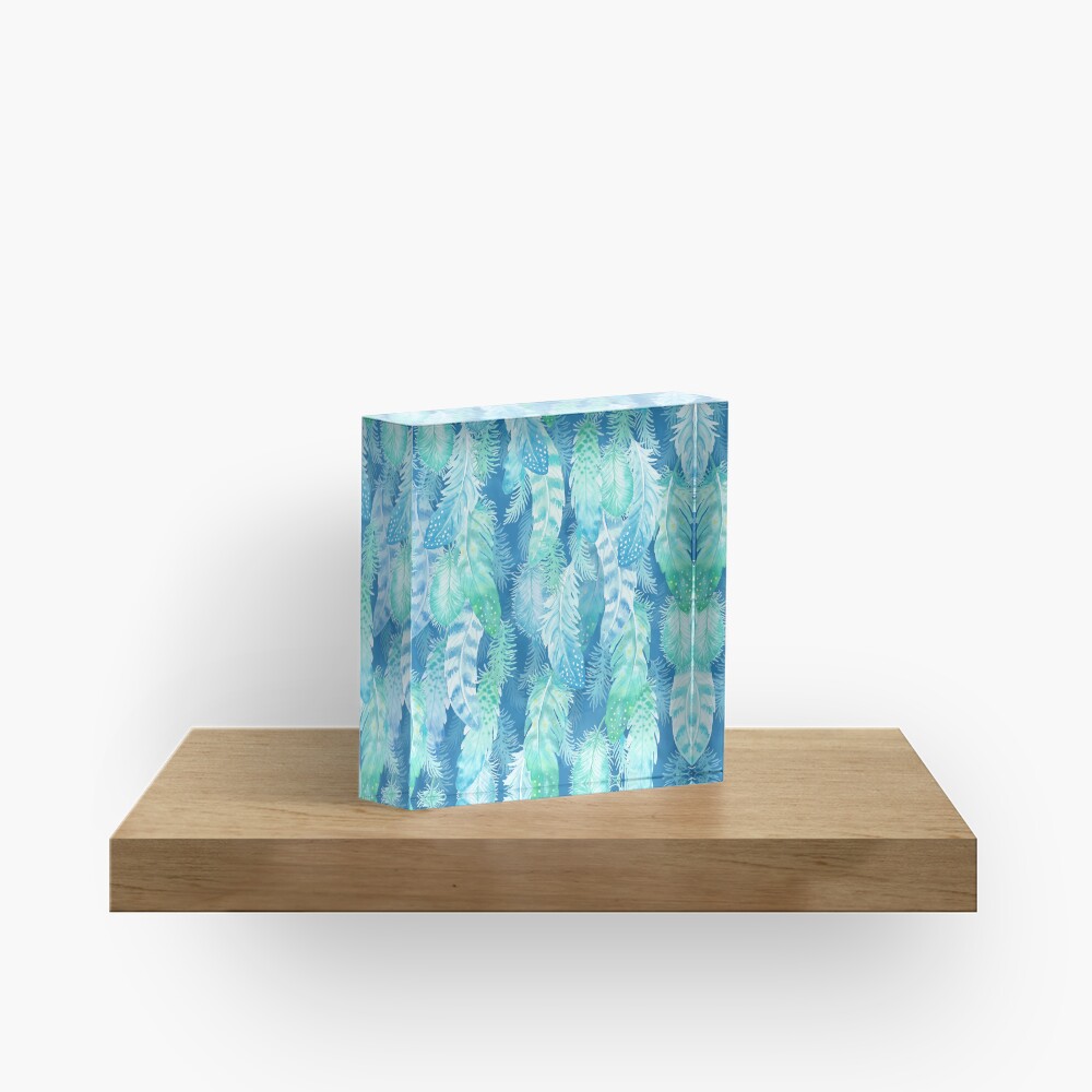 Feather Cover Acrylic Block