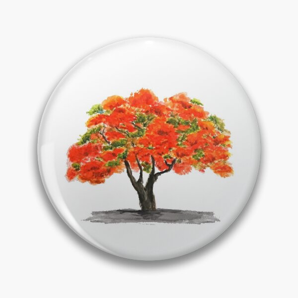 Item preview, hand painted Orange Flame of the forest trees  designed and sold by ColorandColor.