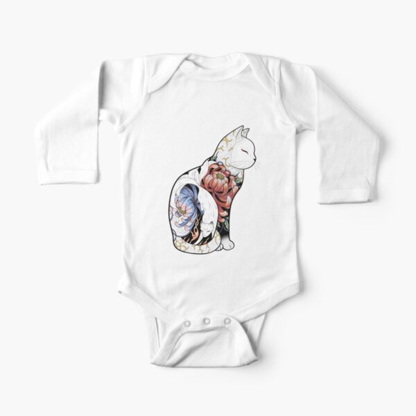 Kitsune Cat Tattoo Long Sleeve Baby One-Piece