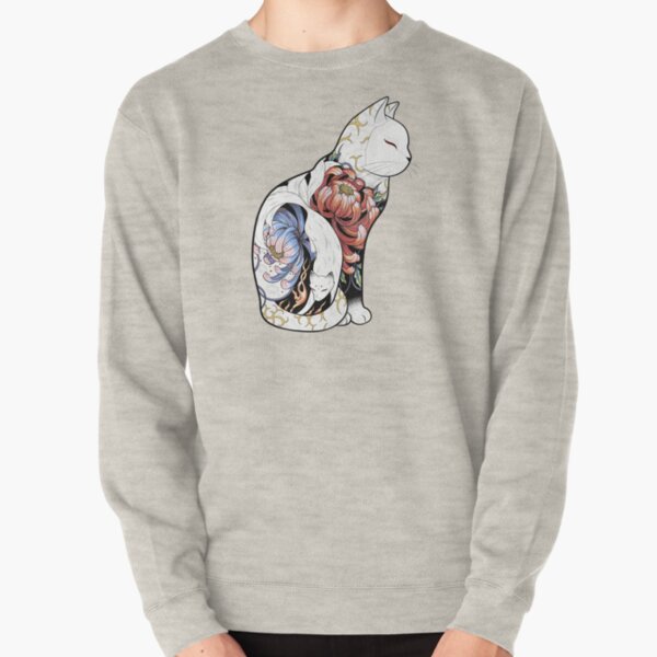 Kitsune Cat Tattoo Pullover Sweatshirt