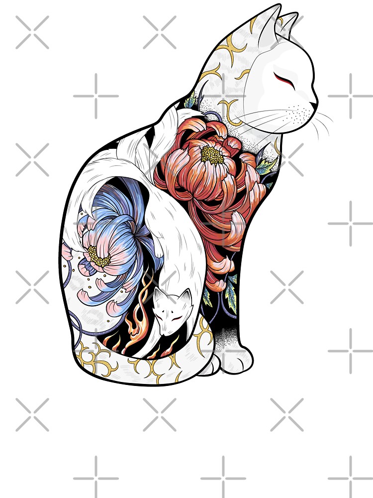 Disover  Kitsune Cat Tattoo  Onesie