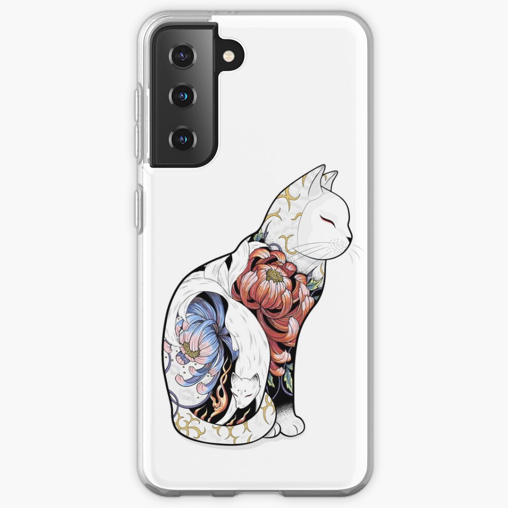 Kitsune Cat Tattoo Case & Skin for Samsung Galaxy
