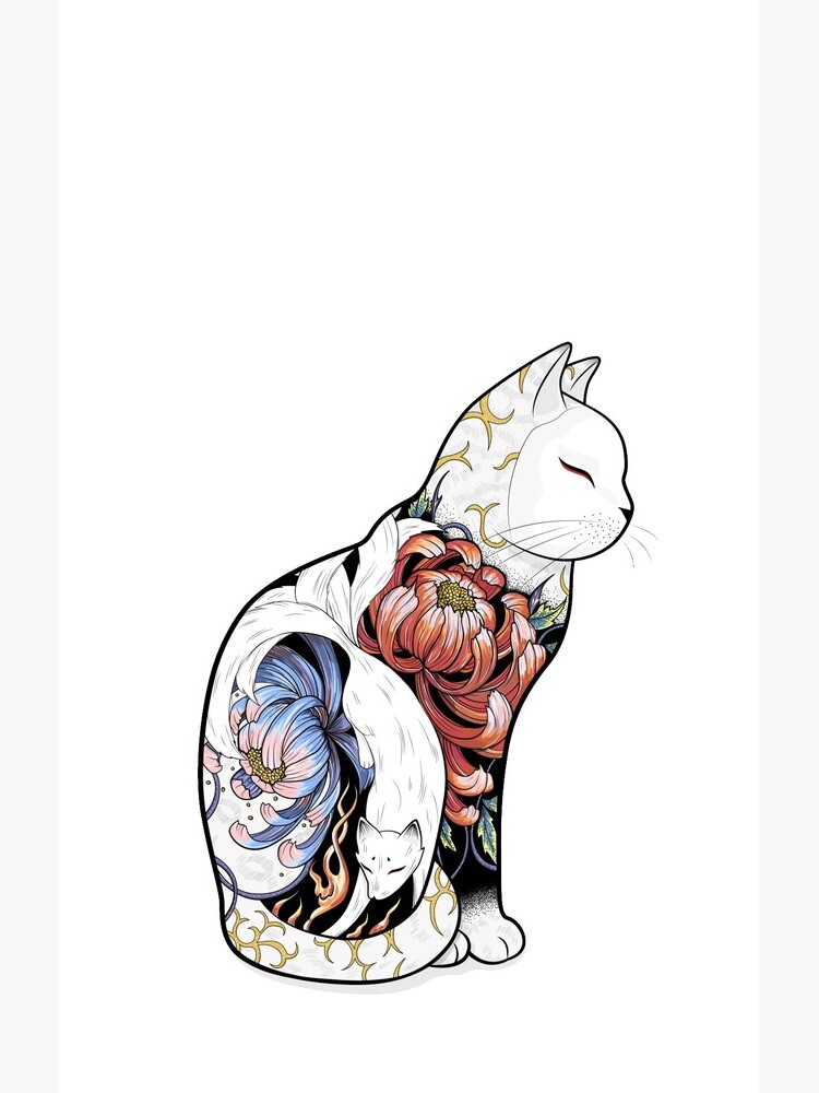 Kitsune Cat Tattoo by runcatrun