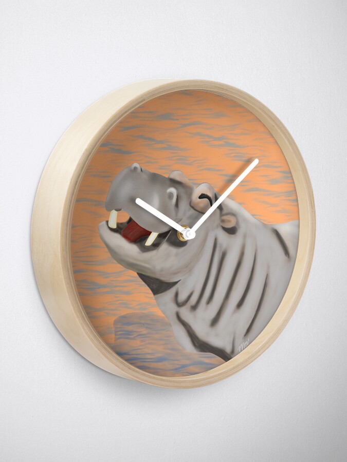 Alternate view of Hippopotamus - Hank Hippo Clock