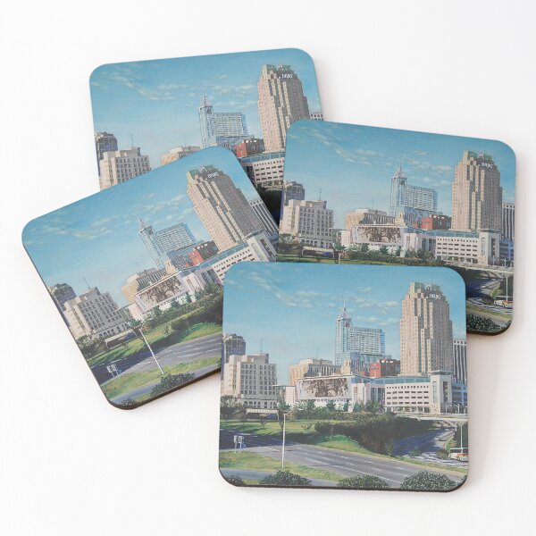 Item preview, Raleigh NC skyline art print designed and sold by Tommy Midyette.