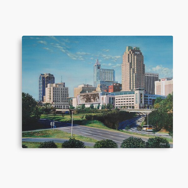 Raleigh NC skyline art print Canvas Print