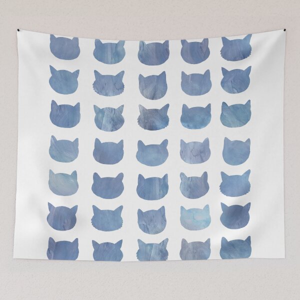 Item preview, Blue Cats Modern Art designed and sold by KittyCatsJoy.