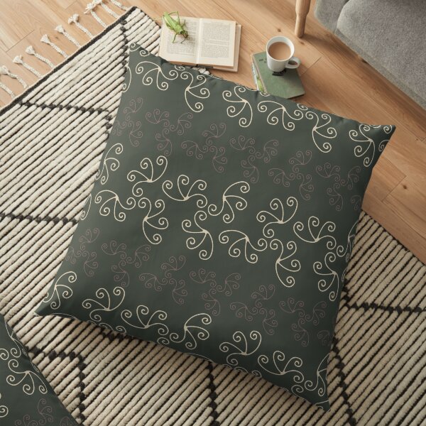 Mandala Swirl Collection Floral Seamless Surface Pattern Floor Pillow
