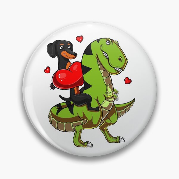 Item preview, Wiener Dog Riding T-Rex Dinosaur  designed and sold by underheaven.