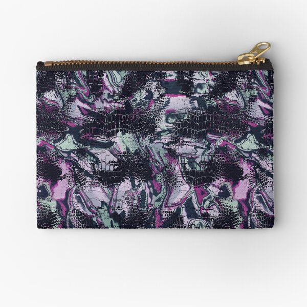 Amethyst Marbled Snakeskin Zipper Pouch