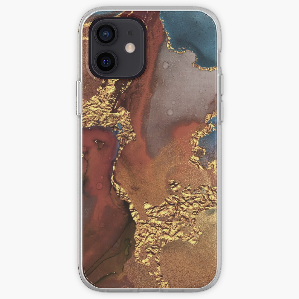 Stylish Girly Trend Autumn Ink Marble Texture iPhone Case & Cover