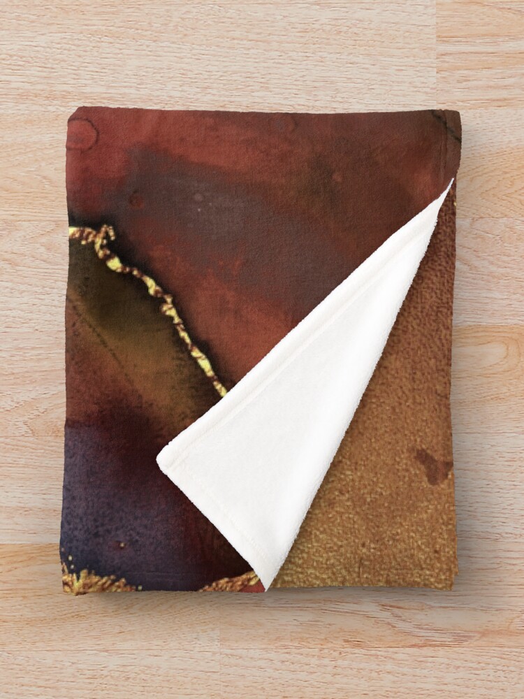 Alternate view of Stylish Girly Trend Autumn Ink Marble Texture Throw Blanket