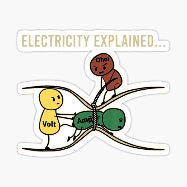 Electricity Explained Funny Electric Sticker