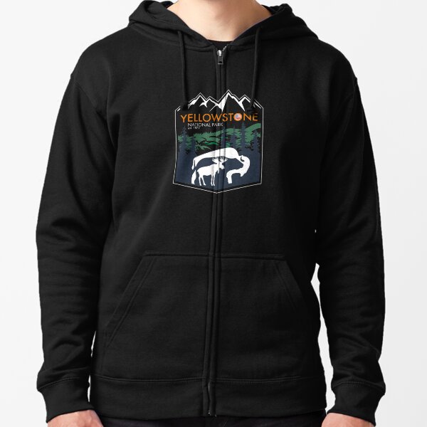 Mens Fun Long Sleeve Hoodies Yellowstone National Park Hoodies Sweatshirt