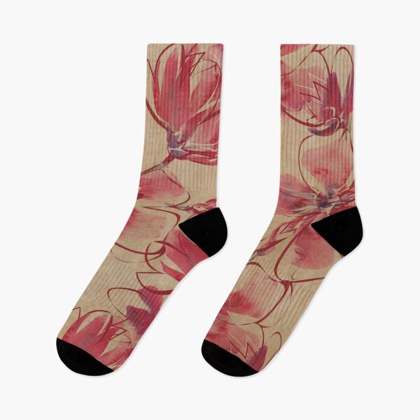 Item preview, Vintage Red Floral On Weather and Worn Tan Background designed and sold by infinitygrafix.