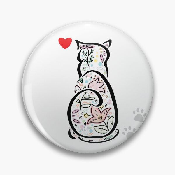 Item preview, Cat Kitten floral flower pattern for spring and summer designed and sold by Kate Hyunsu Cho.