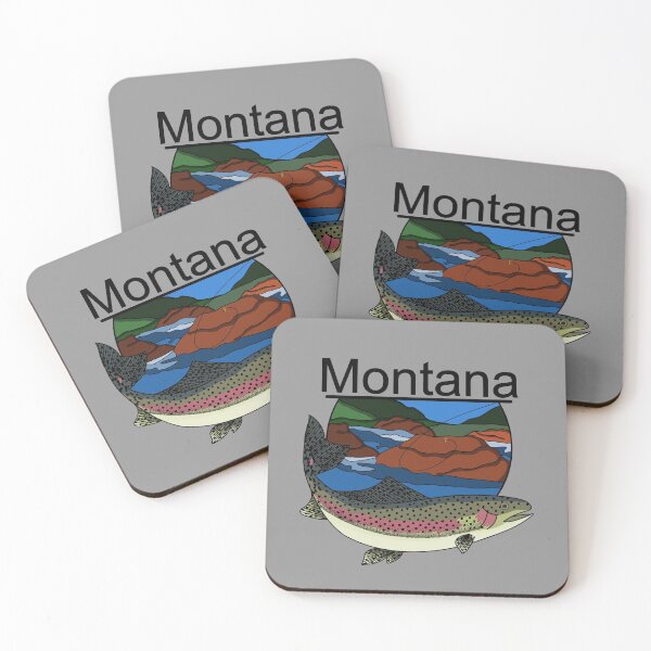 Item preview, Montana Trout In The River Fly Fishing With Scenic Background designed and sold by KobelskiDesigns.