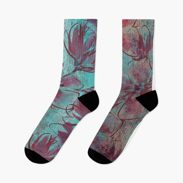Item preview, Vintage Red Floral On Weather and Worn Teal Background designed and sold by infinitygrafix.