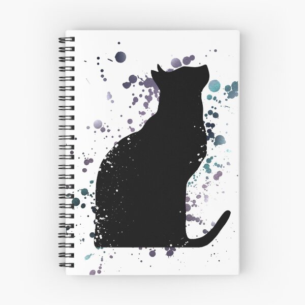 Item preview, Minimalist cat silhouette paint splatter designed and sold by TheElkWillow.
