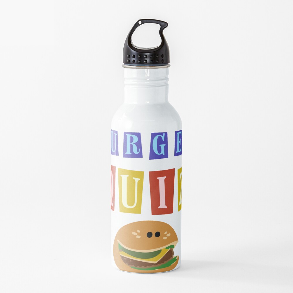 Burger quizz new logo Water Bottle