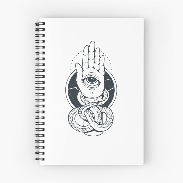 Item preview, Hamsa hand with snake, hand of Fatima, mystical eye, mystic, pineal eye designed and sold by DerSenat.