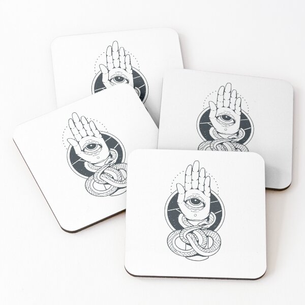 Item preview, Hamsa hand with snake, hand of Fatima, mystical eye, mystic, pineal eye designed and sold by DerSenat.