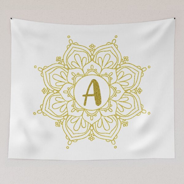 Item preview, Gold Glitter Monogram Mandala Art - Letter A  designed and sold by MysticMagpie.