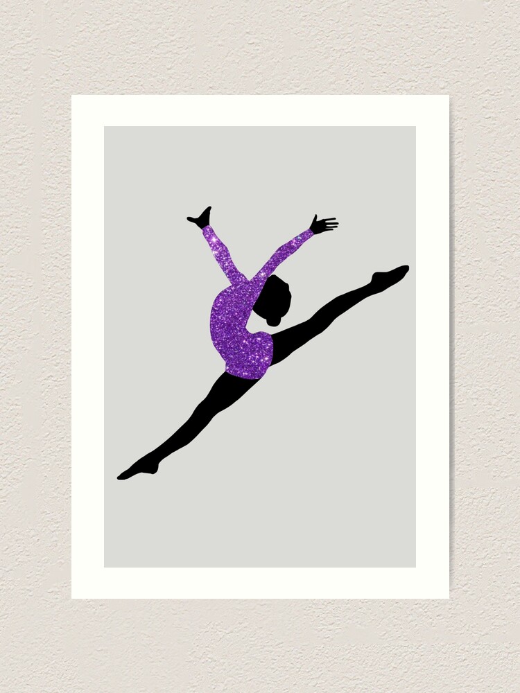 Purple Gymnastics Silhouette Art Print for Sale by
