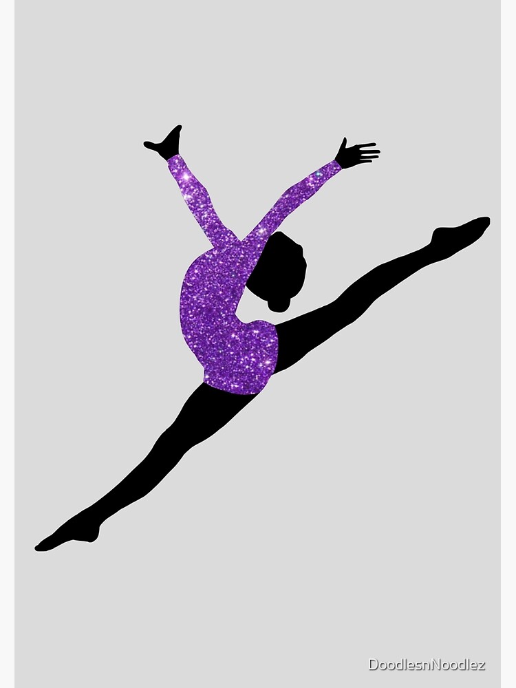 Purple Gymnastics Silhouette Poster for Sale by DoodlesnNoodlez