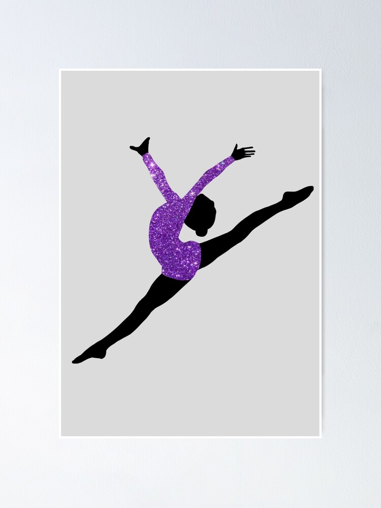 Purple Gymnastics Silhouette | Poster
