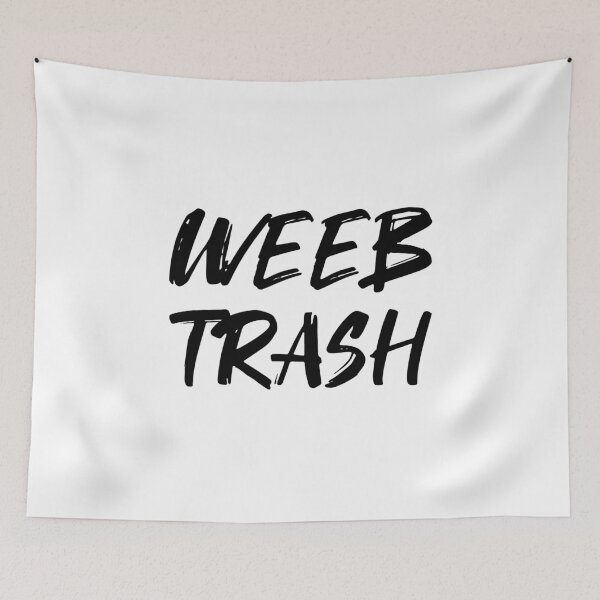 Item preview, WEEB TRASH Brush Style (black version) designed and sold by Crapt.