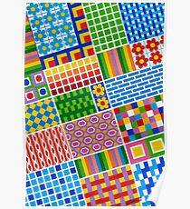 Colors With Squares And Dessins - Brush And Gouache Poster