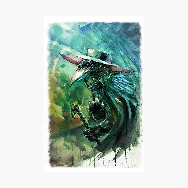The Plague Doctor - Watercolor Art by Tony Moy Photographic Print