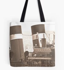 Waverley Paddle Steamer Funnels in Sepia Tote Bag