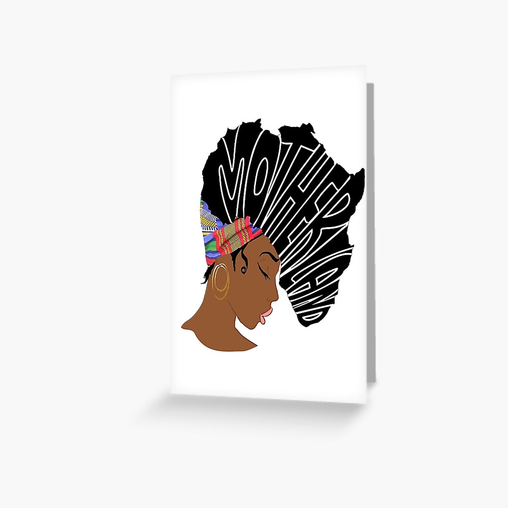 blank inside NEW! printed cards all occasional cards Beautiful headwrap women cards on stunning gold black bogolan or mud cloth