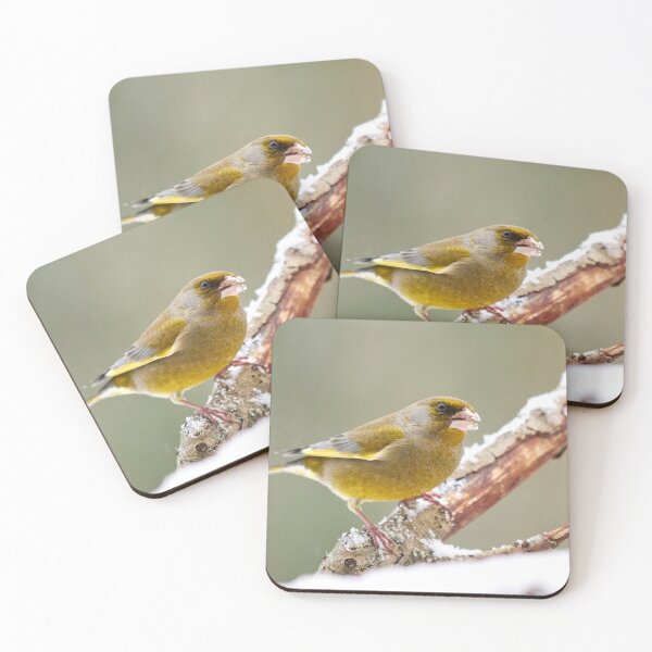 Item preview, Just asking. European greenfinch on the snow designed and sold by Jouko Lehto Photography.